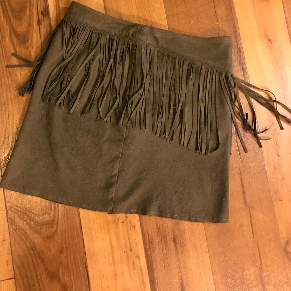 BCNU fringe mini skirt